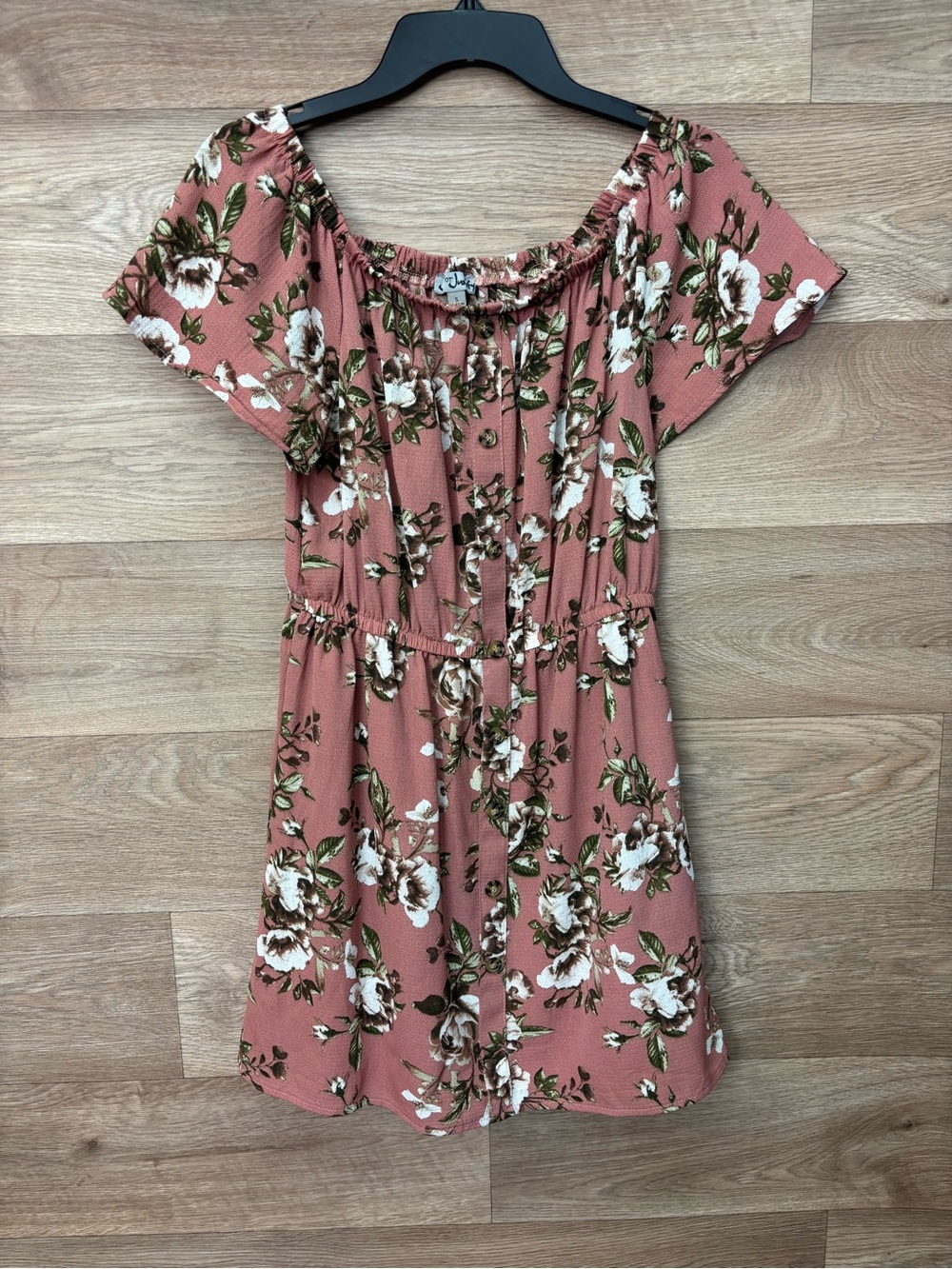 J for Justify Pink Floral Off-Shoulder Romper